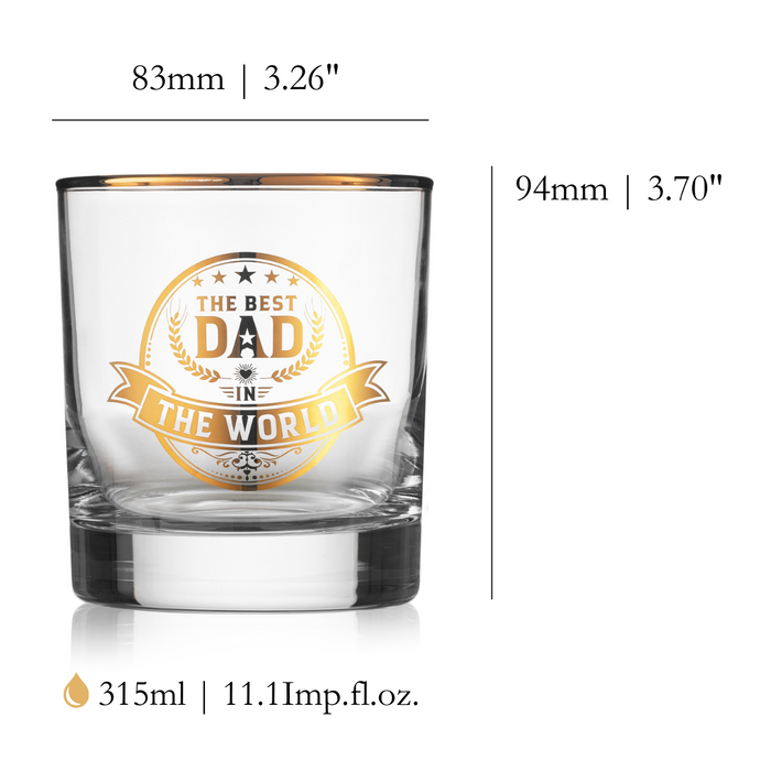 Rusty Barrel - Whisky Glass - Best Dad with Whisky and Jigger