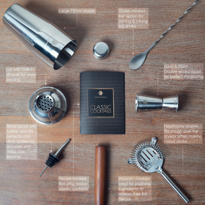 Rusty Barrel Cocktail Shaker Set - Barrel-0000