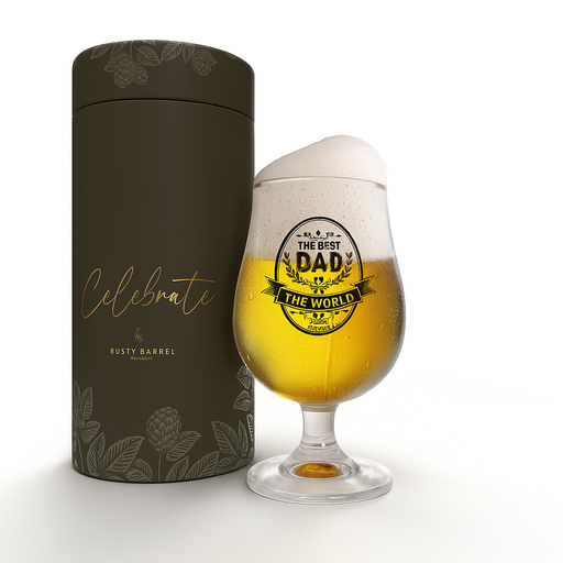 Rusty Barrel Beer Glass - Best Dad