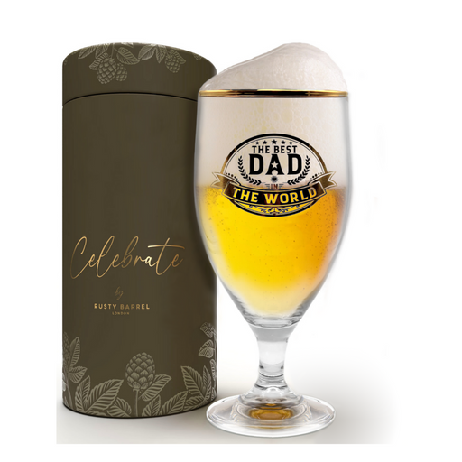 Rusty Barrel Beer Glass - Best Dad - Pint