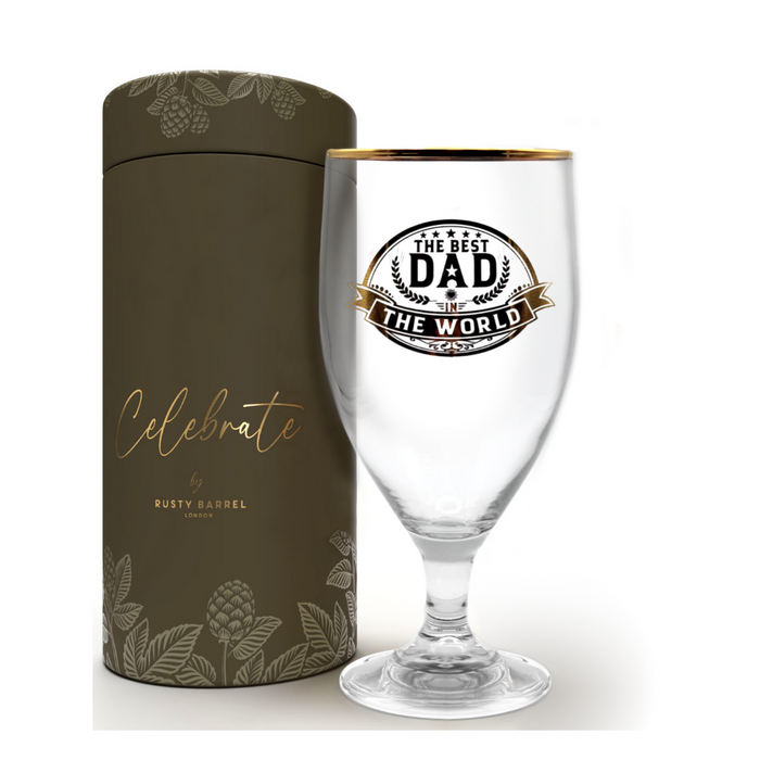 Rusty Barrel Beer Glass - Best Dad - Pint