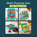 QUUK two-compartment silicone tray used for freezing fruit, storing food, baking brownies and portioning ice cream.