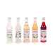 The five 50ml Monin syrup flavours included with the Mayfair cocktail set bundle.
